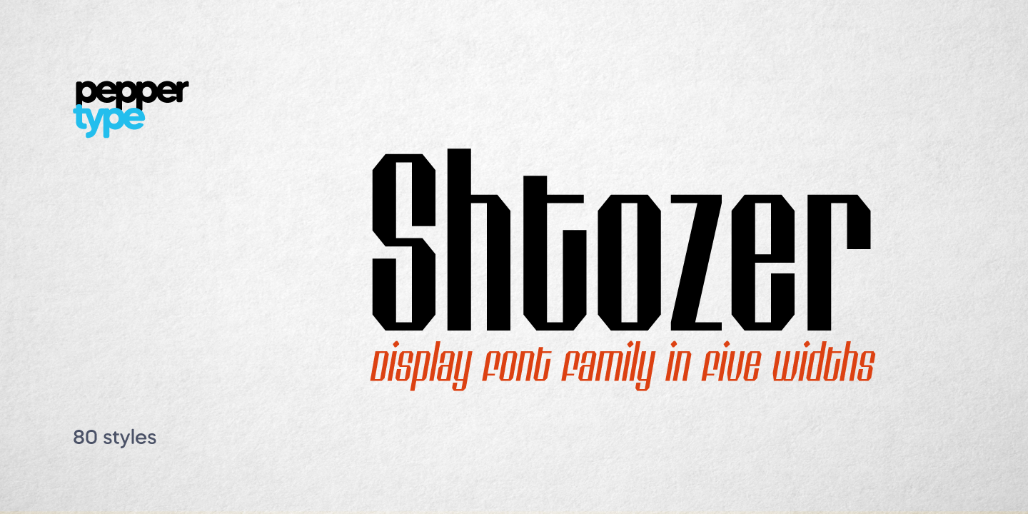 Przykład czcionki Shtozer 700 Condensed Oblique